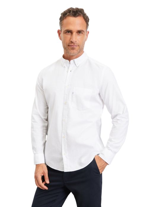 Olymp overhemd effen wit borstzak