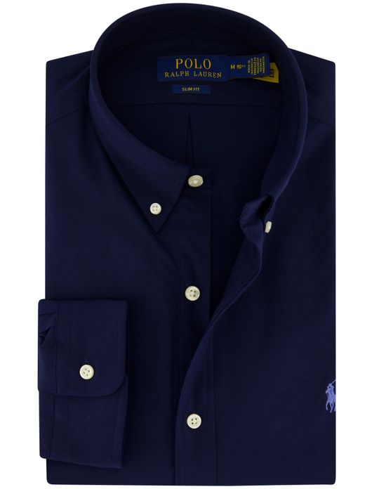 Polo Ralph Lauren overhemd donkerblauw slim fit