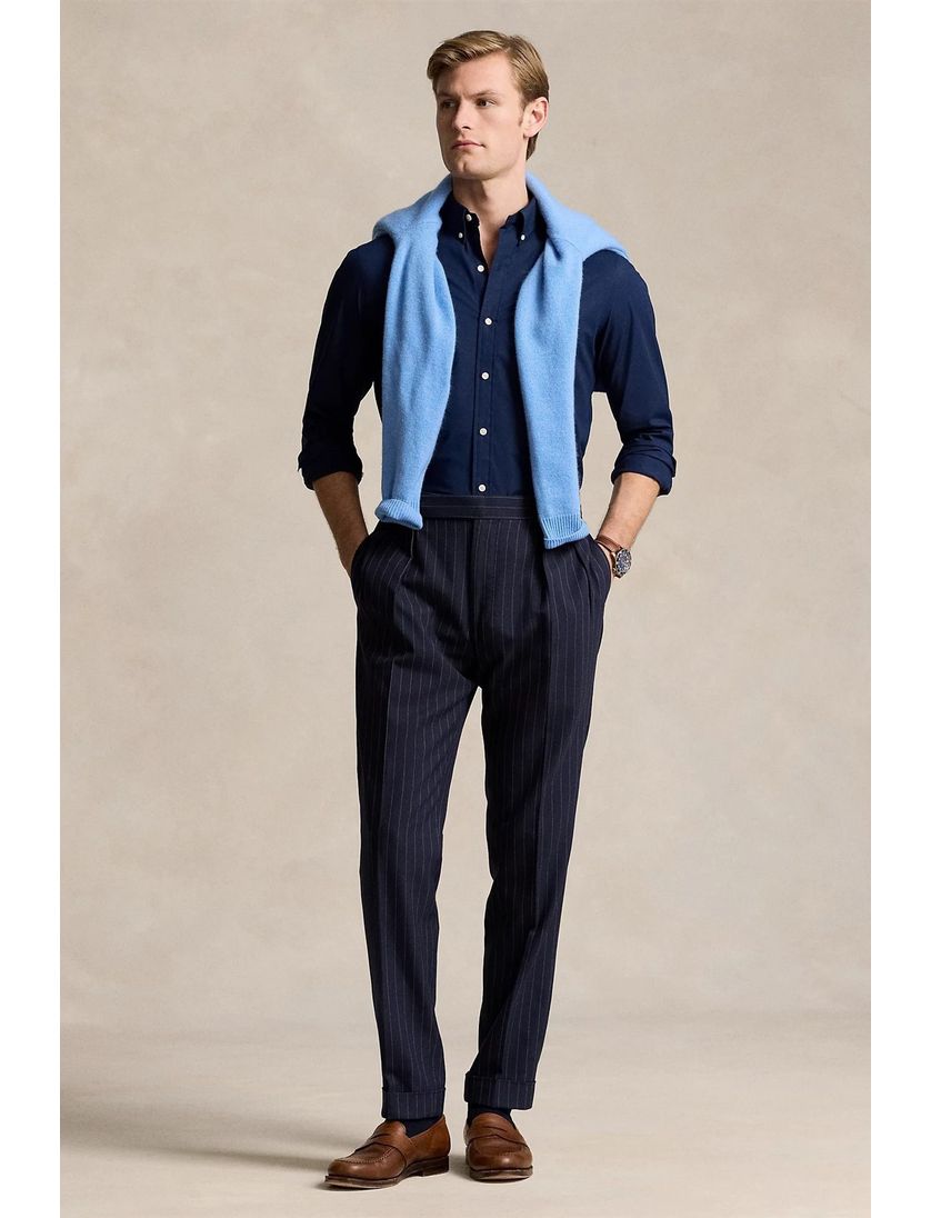 Polo Ralph Lauren donkerblauw slim fit overhemd katoen