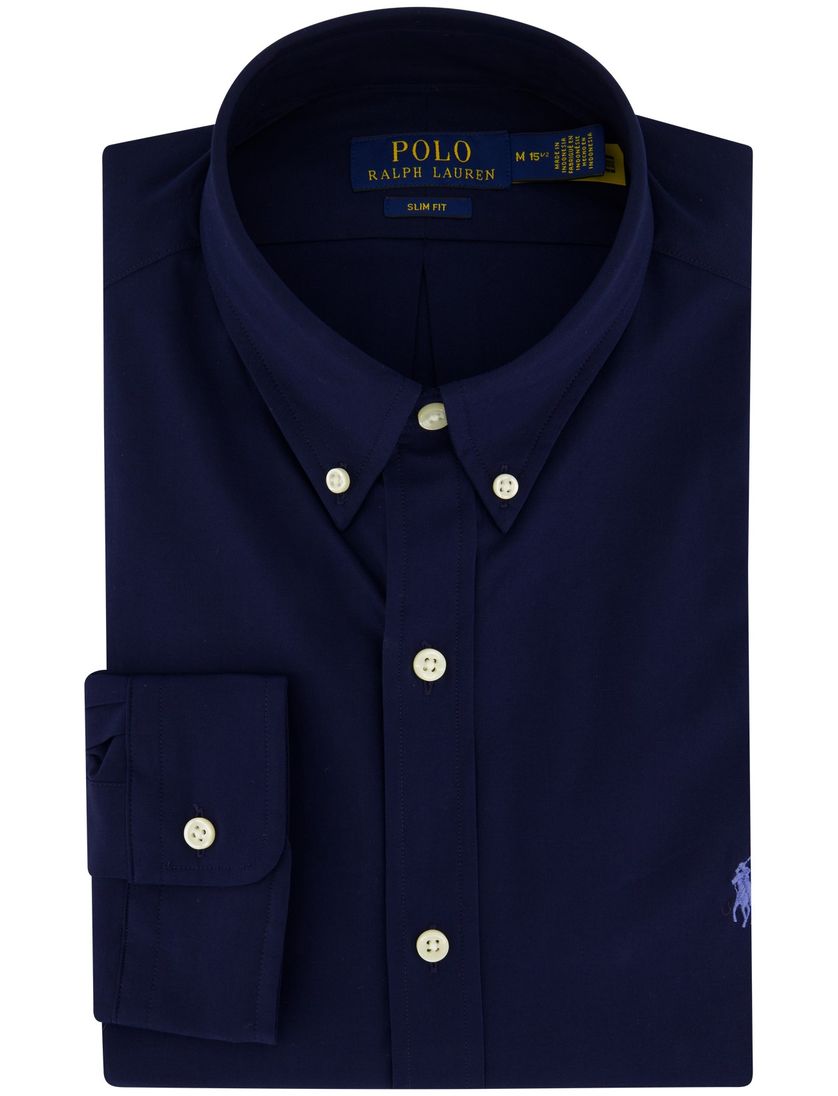 Polo Ralph Lauren donkerblauw slim fit overhemd katoen