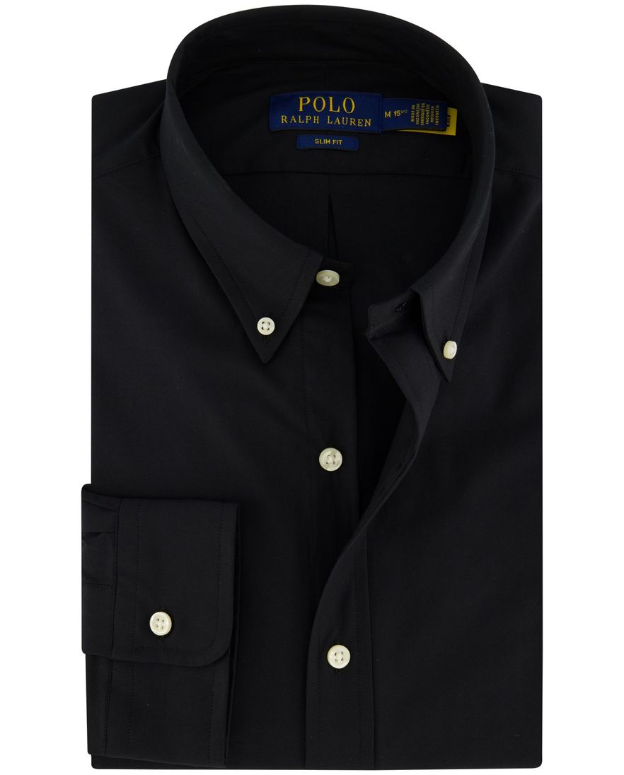 Polo Ralph Lauren zwart overhemd slim fit katoen