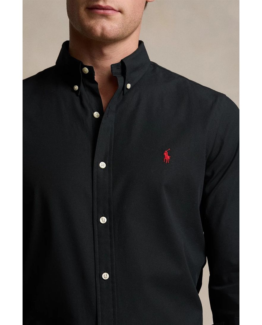 Polo Ralph Lauren zwart overhemd slim fit katoen