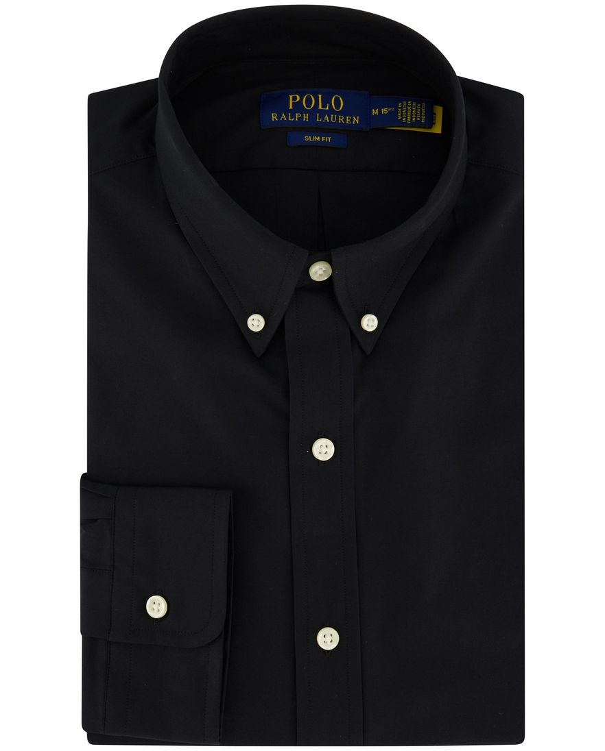 Polo Ralph Lauren zwart overhemd slim fit katoen