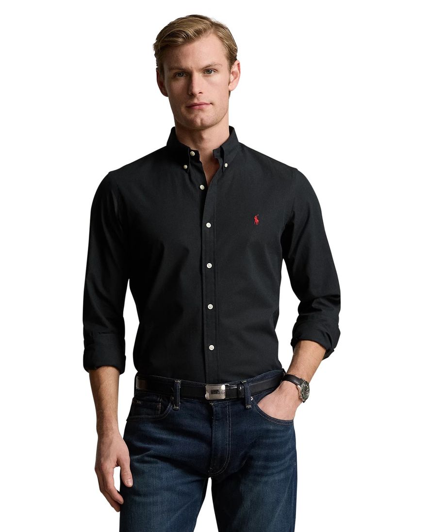 Polo Ralph Lauren zwart overhemd slim fit katoen