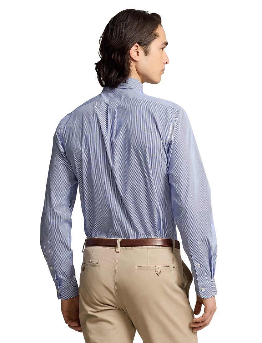 Polo Ralph Lauren slim fit overhemd blauw gestreept katoen