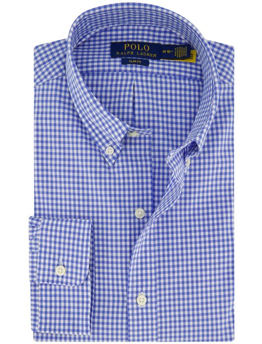 Polo Ralph Lauren overhemd blauw geruit slim fit