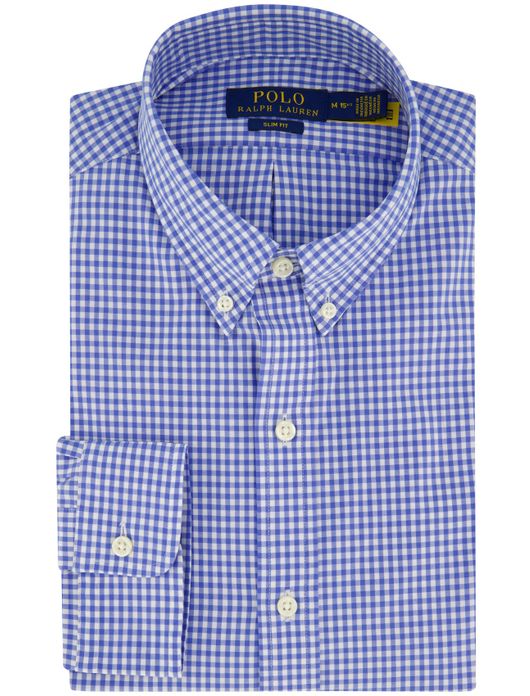 Polo Ralph Lauren overhemd blauw geruit slim fit