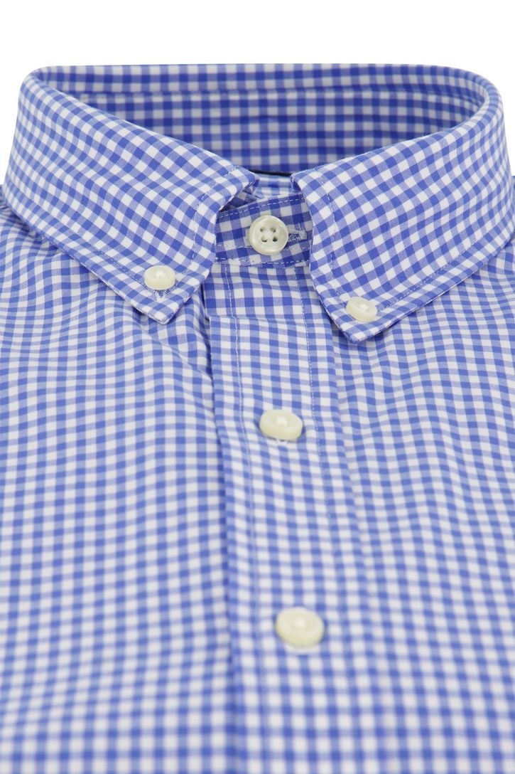 Polo Ralph Lauren slim fit overhemd blauw geruit katoen