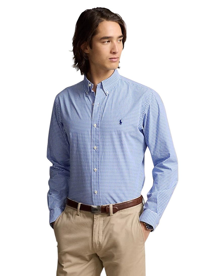 Polo Ralph Lauren blauw geruit slim fit katoenen overhemd