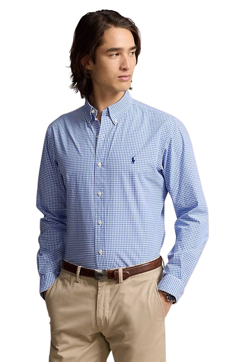 Polo Ralph Lauren overhemd blauw geruit slim fit