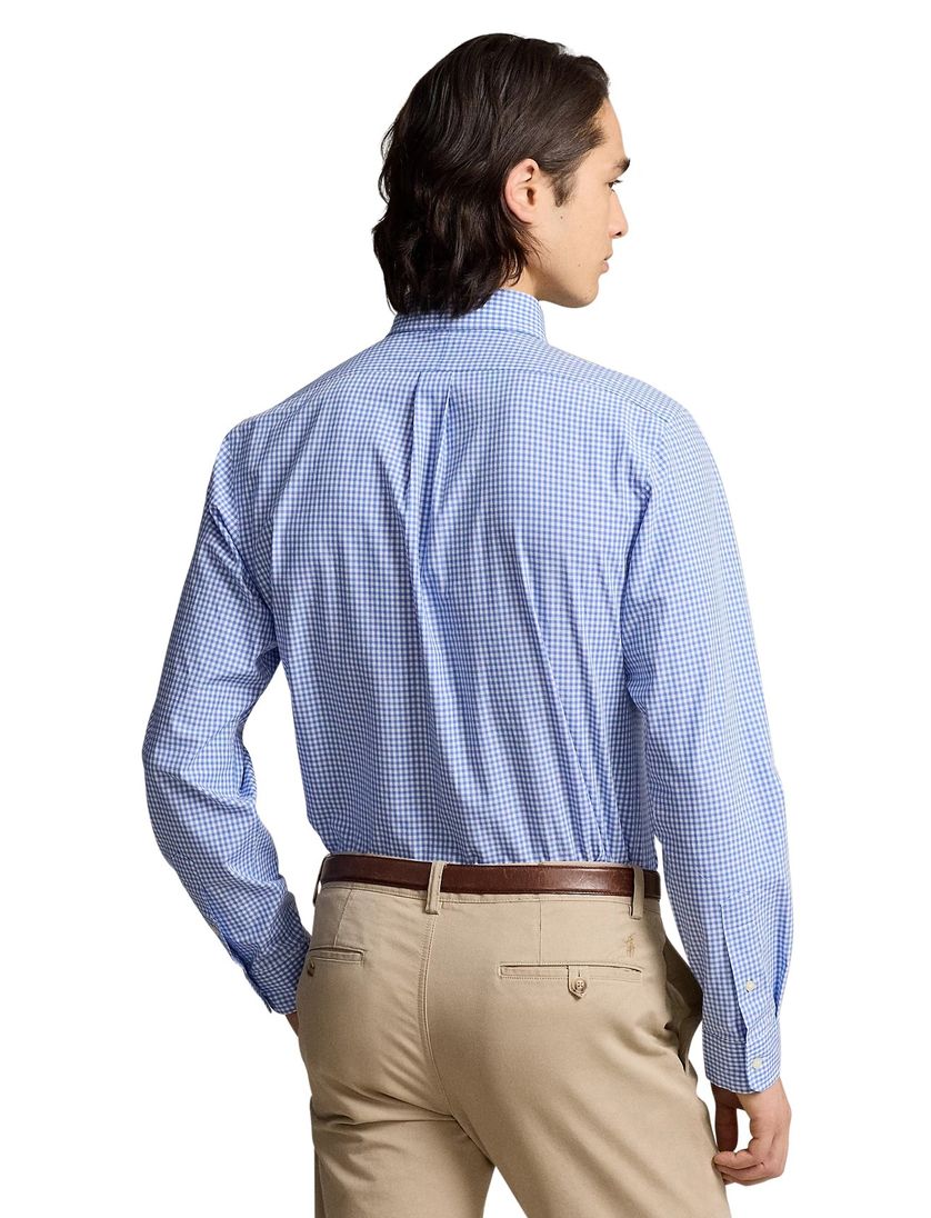 Polo Ralph Lauren slim fit overhemd blauw geruit katoen