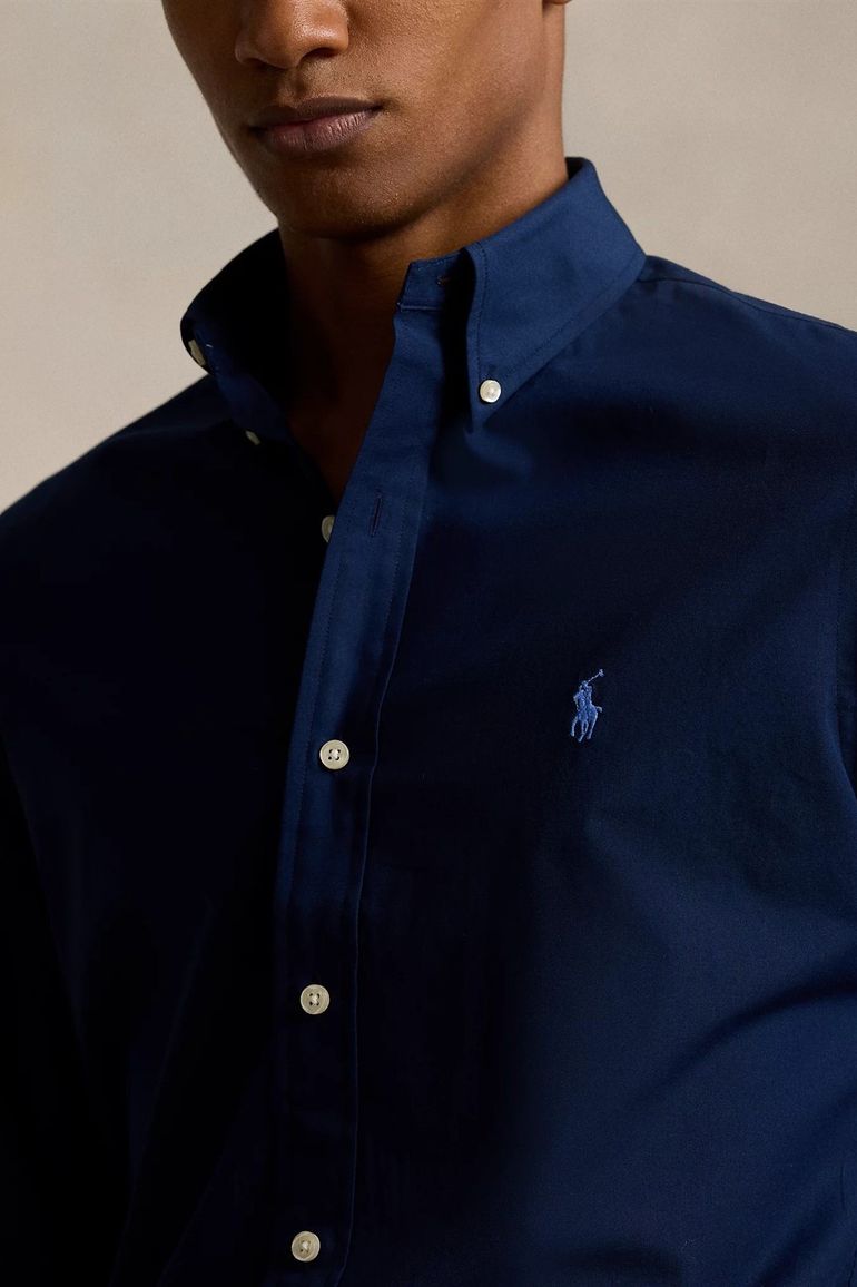 Polo Ralph Lauren casual overhemd normale fit donkerblauw effen katoen
