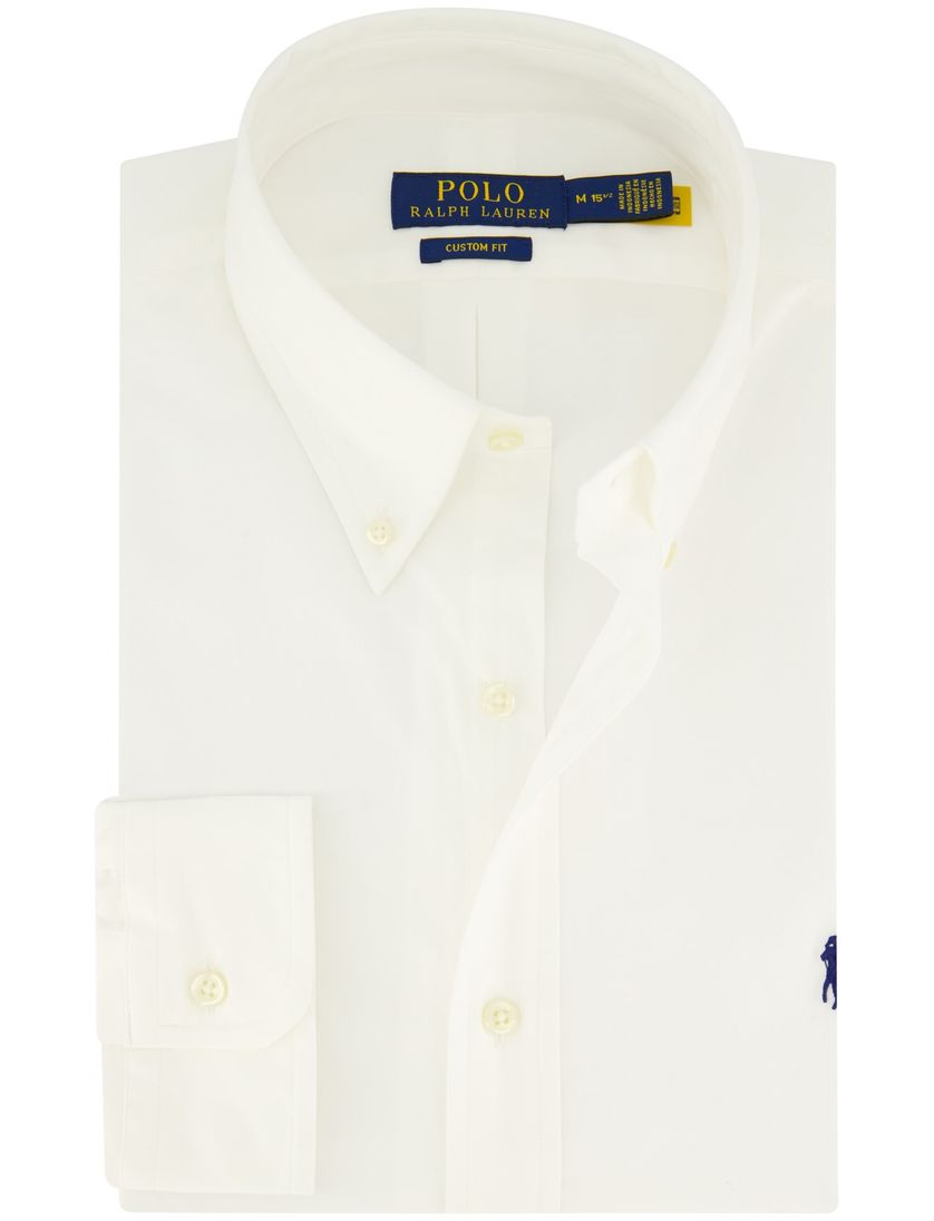 Polo Ralph Lauren casual overhemd normale fit wit effen katoen