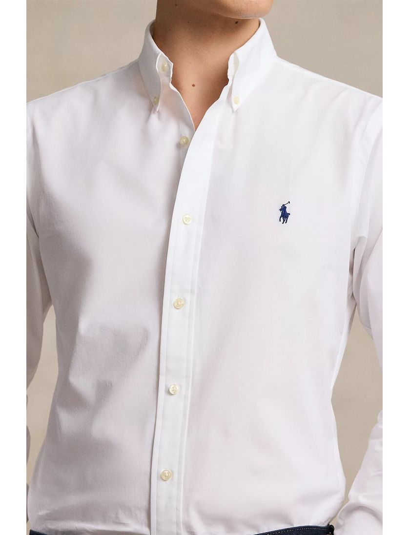 Polo Ralph Lauren casual overhemd normale fit wit effen katoen