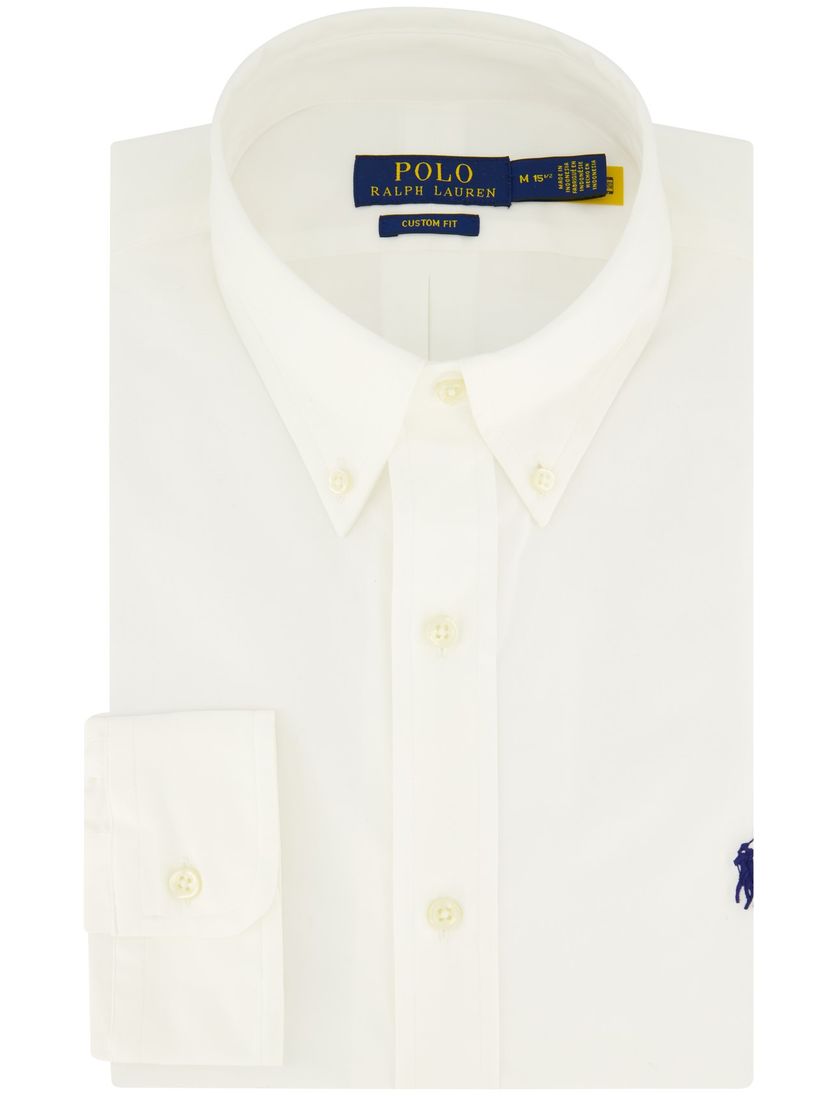 Polo Ralph Lauren casual overhemd normale fit wit effen katoen