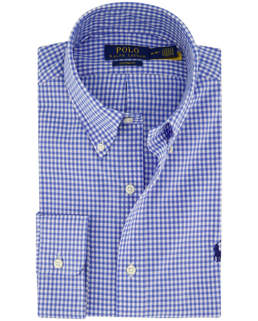 Polo Ralph Lauren casual overhemd normale fit blauw geruit katoen