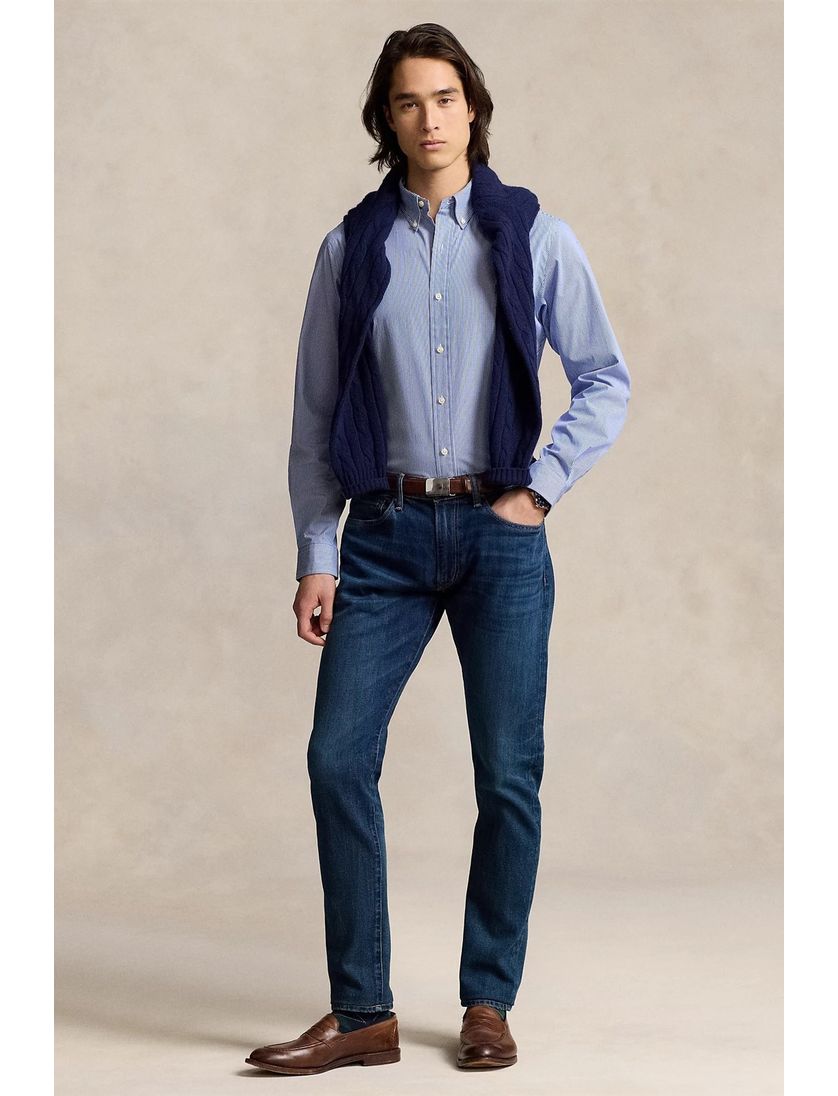 Polo Ralph Lauren casual overhemd normale fit blauw gestreept katoen