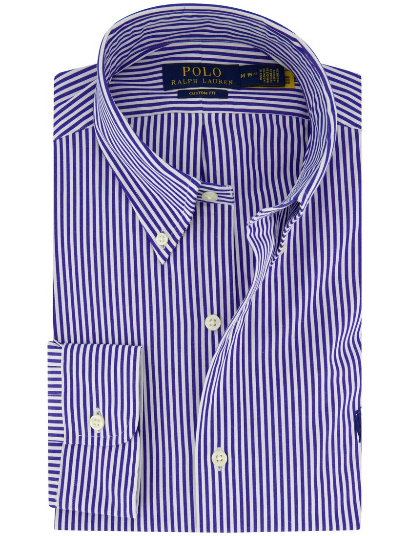 Gestreept Polo Ralph Lauren overhemd custom fit blauw wit