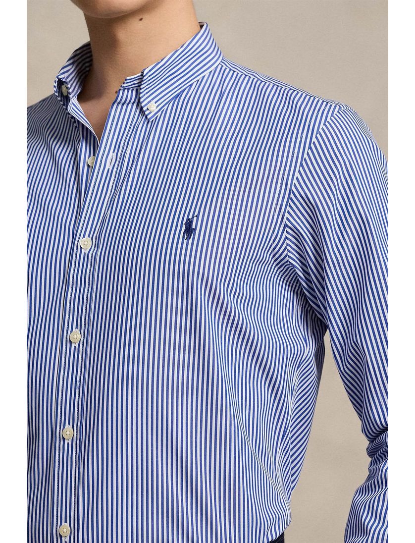 Gestreept Polo Ralph Lauren overhemd custom fit blauw wit