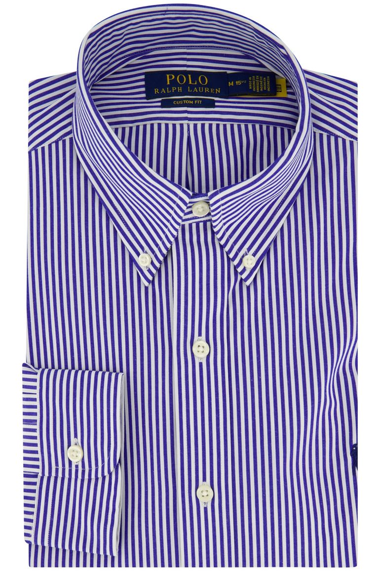 Polo Ralph Lauren overhemd custom fit blauw wit gestreept
