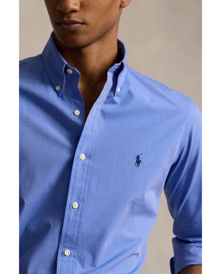 Polo Ralph Lauren casual overhemd normale fit blauw effen katoen