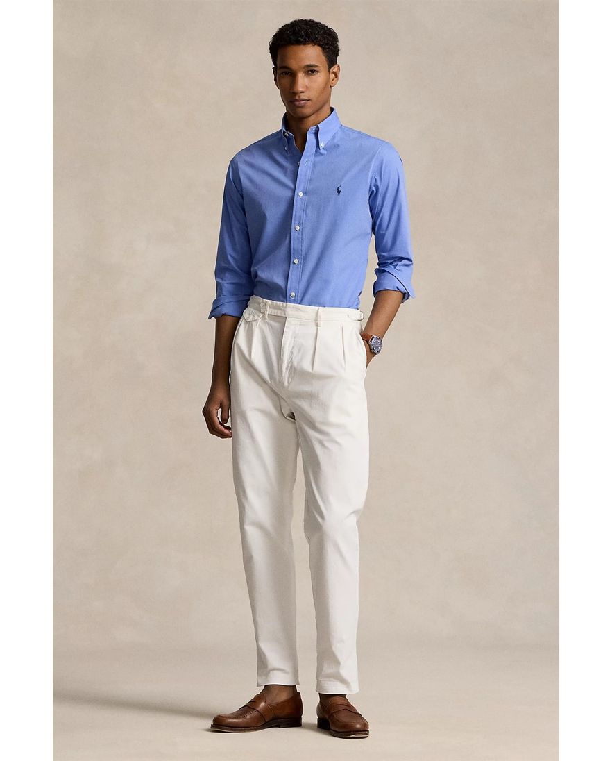 Polo Ralph Lauren casual overhemd normale fit blauw effen katoen