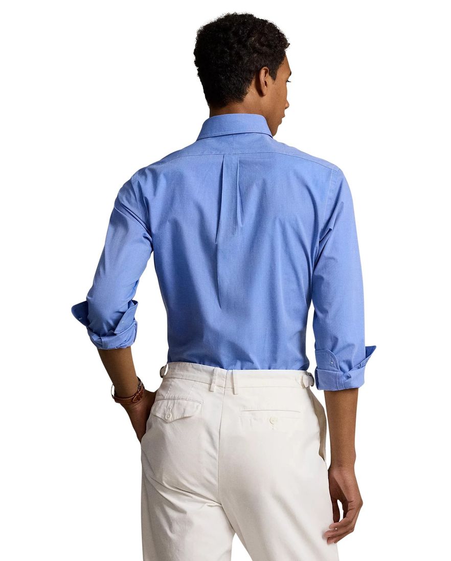 Polo Ralph Lauren casual overhemd normale fit blauw effen katoen