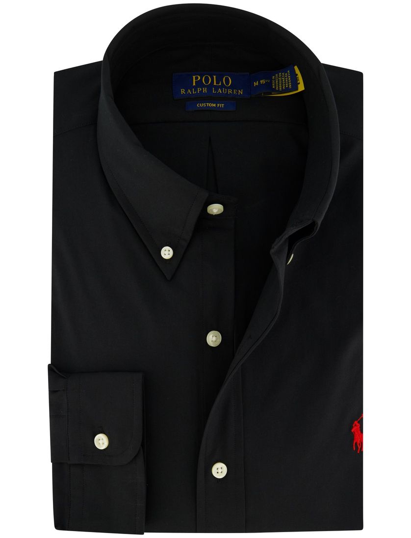 Zwart overhemd Polo Ralph Lauren custom fit