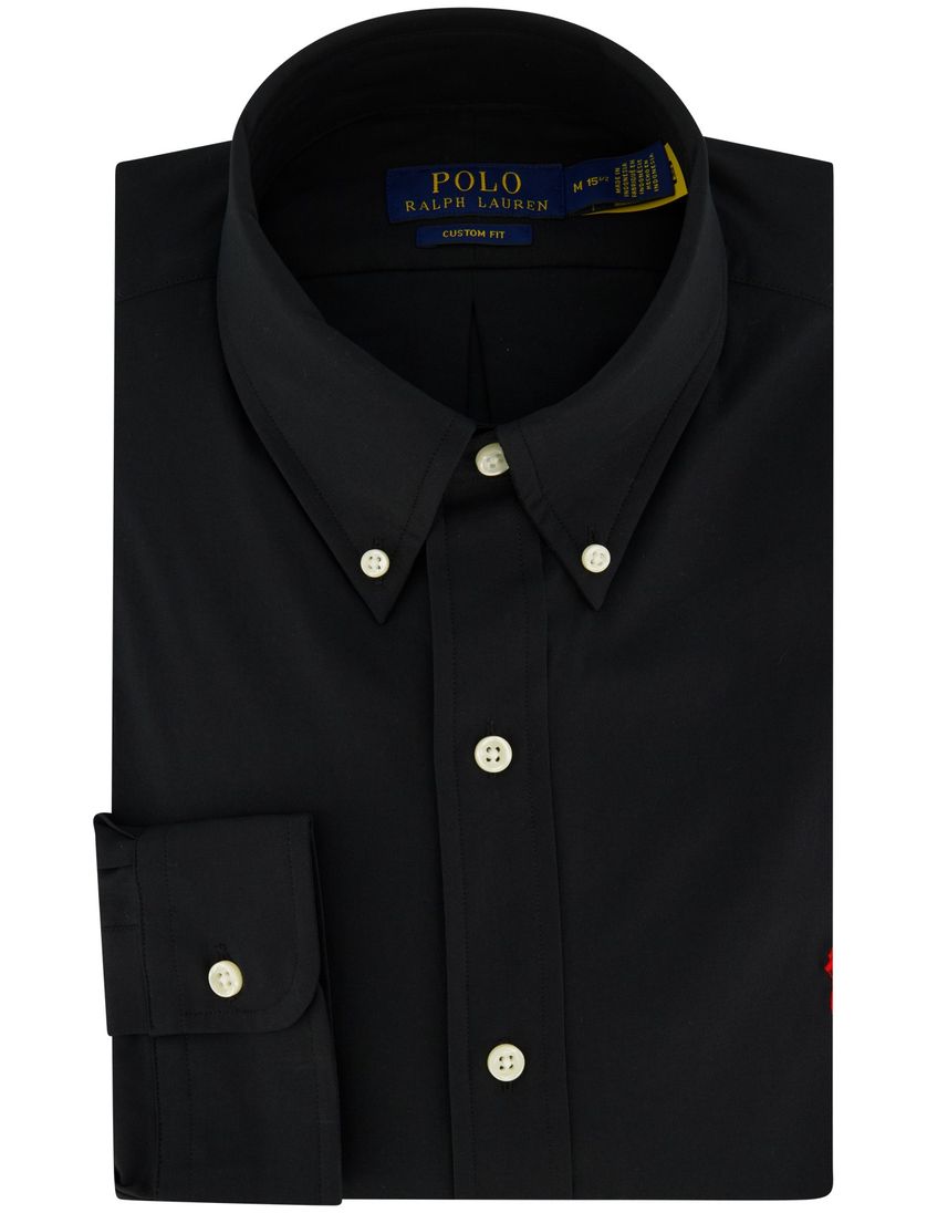 Zwart overhemd Polo Ralph Lauren custom fit