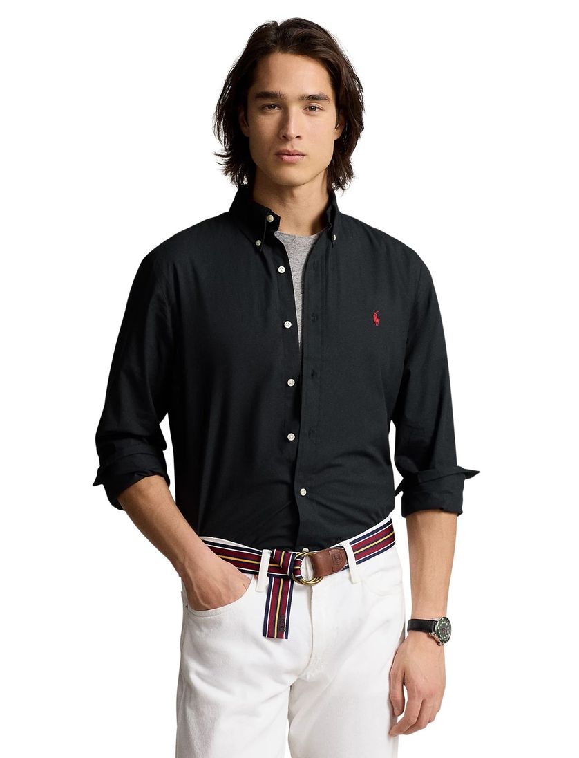 Zwart overhemd Polo Ralph Lauren custom fit