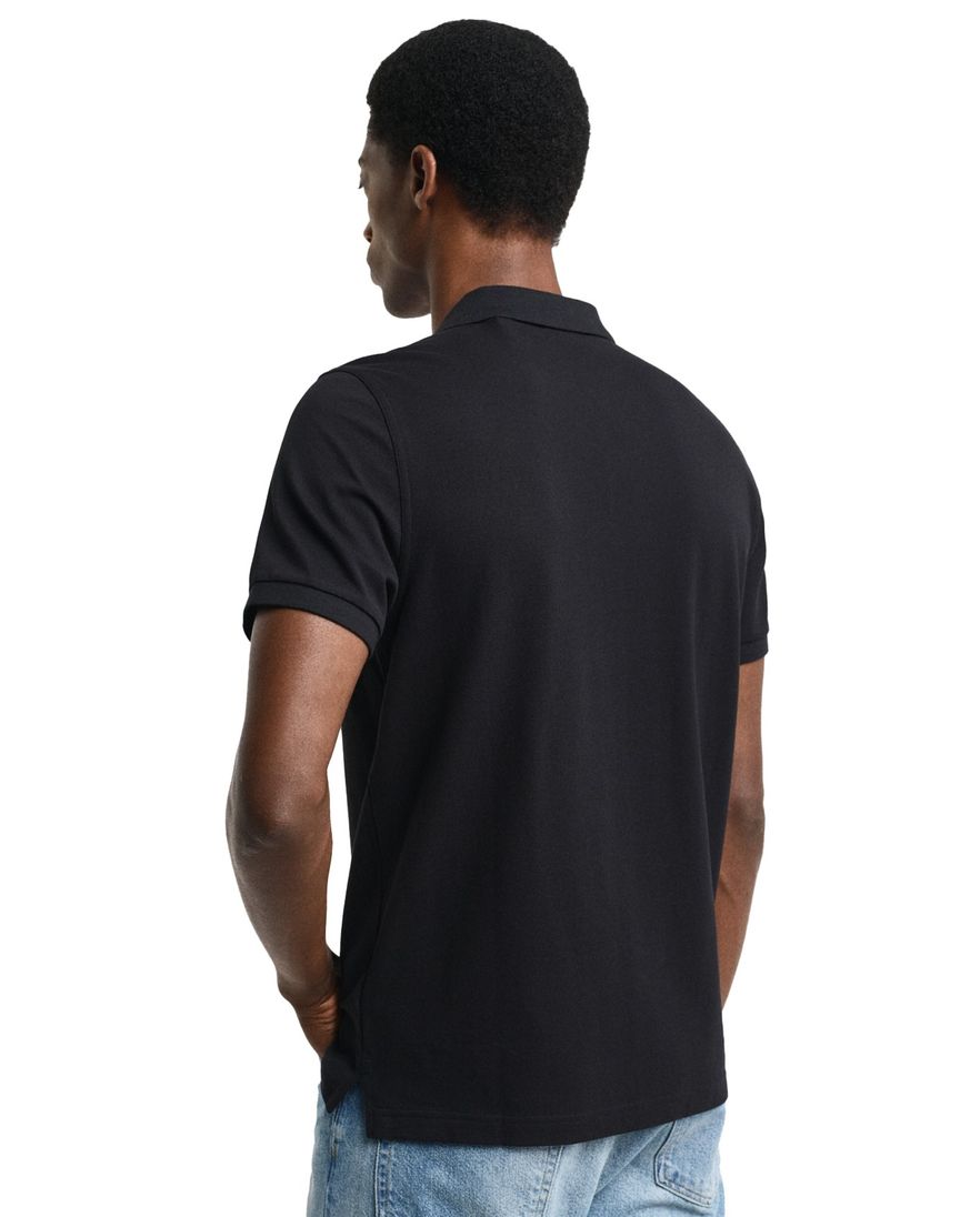 Gant katoenen polo Regular fit zwart