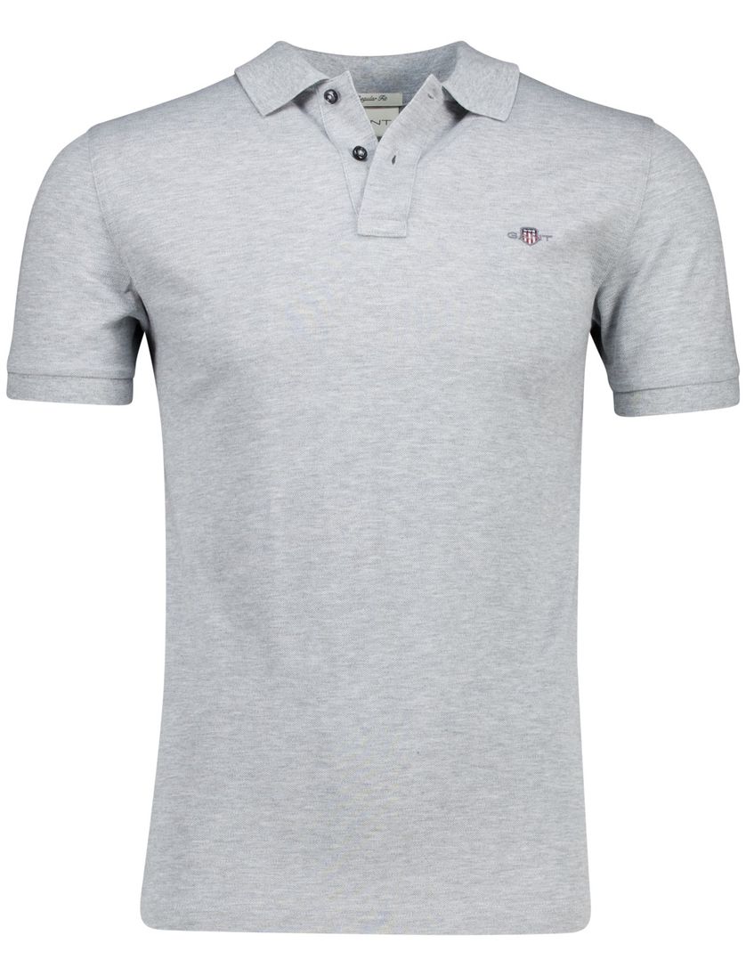 poloshirt korte mouw Gant Slim Fit grijs