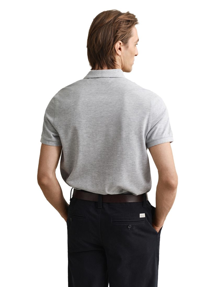 poloshirt korte mouw Gant Slim Fit grijs