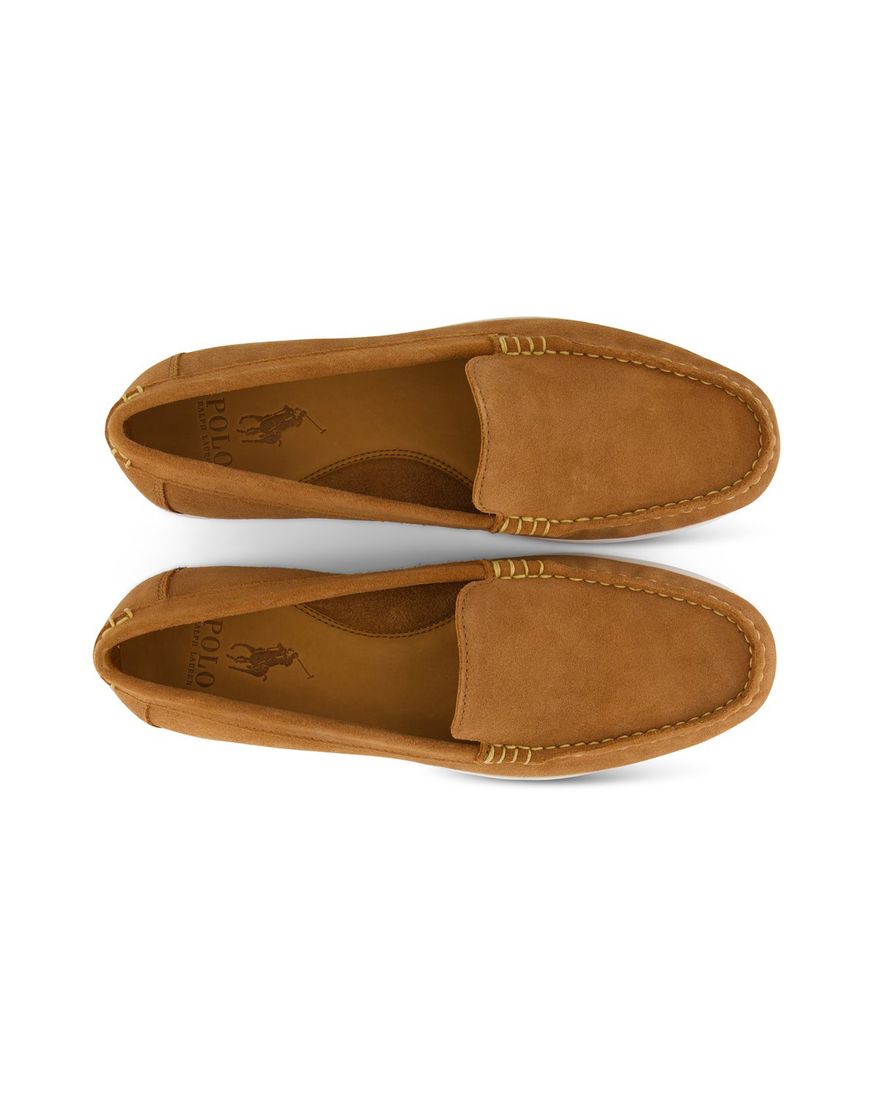 Polo Ralph Lauren effen loafers bruin leer
