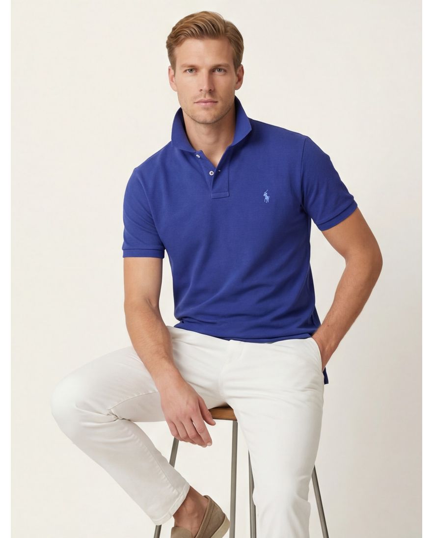Polo Ralph Lauren polo Big & Tall normale fit blauw katoen