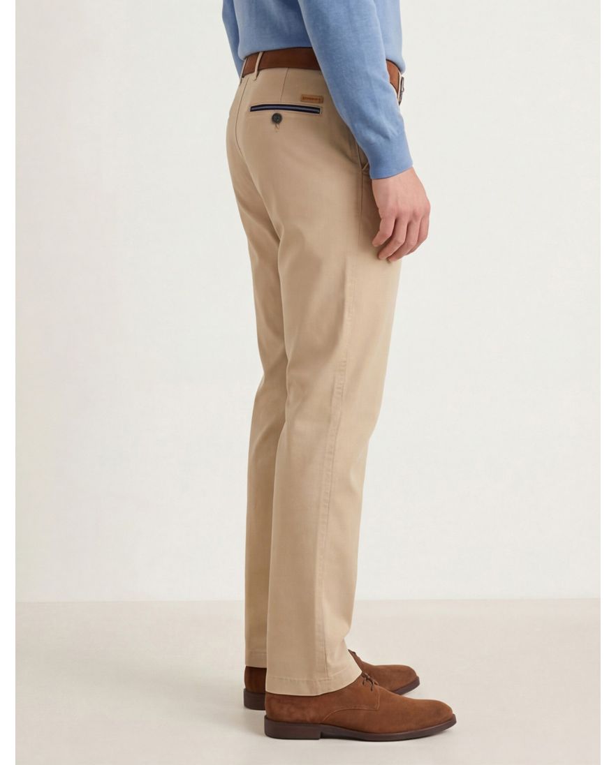 Gardeur katoenen broek beige uni katoen