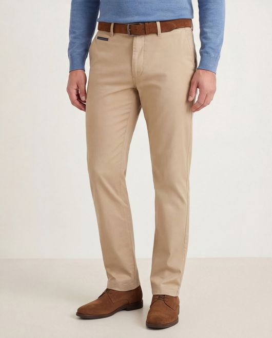 Gardeur flatfront broek Benny-3 beige Modern Fit
