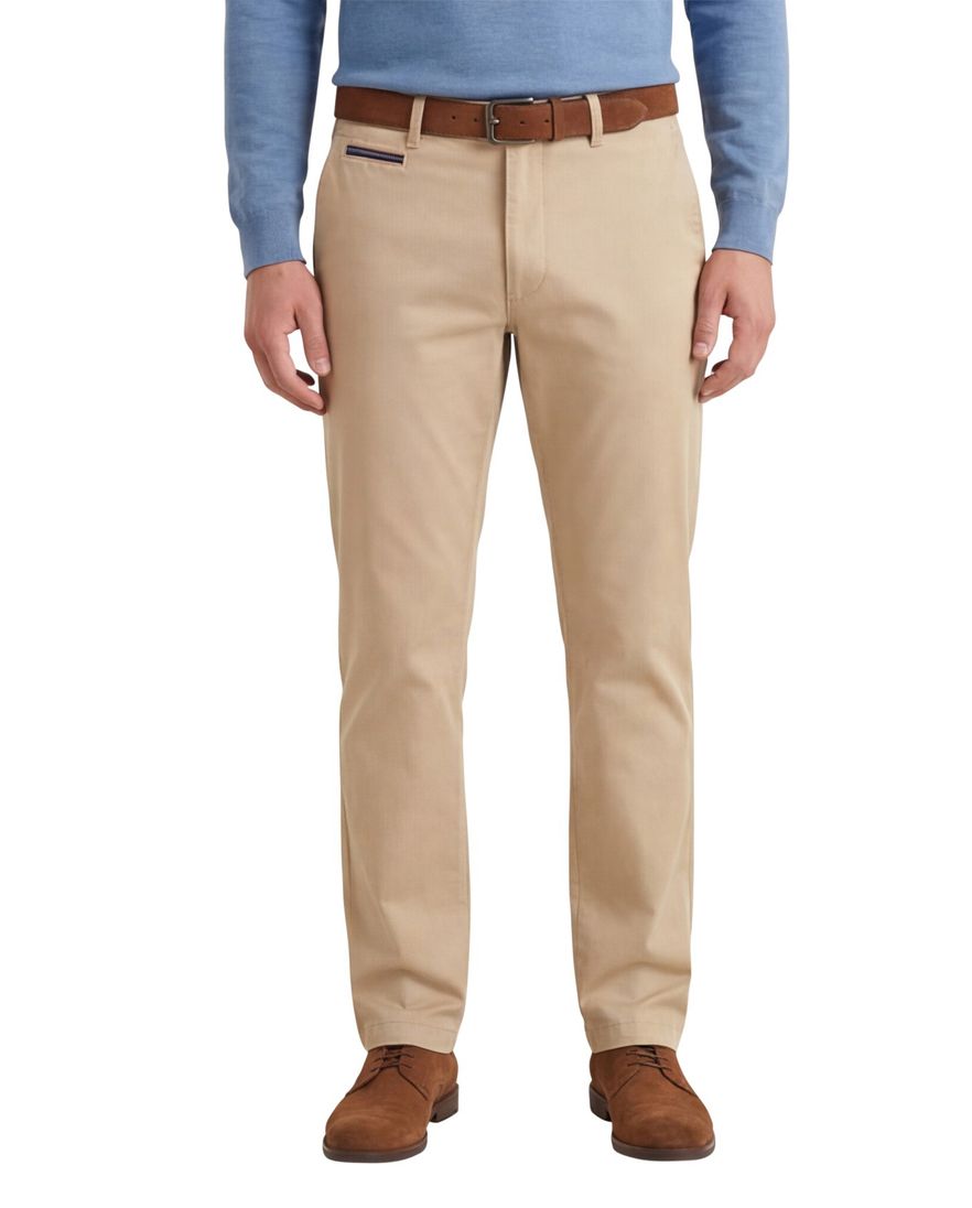 Gardeur katoenen broek beige uni katoen