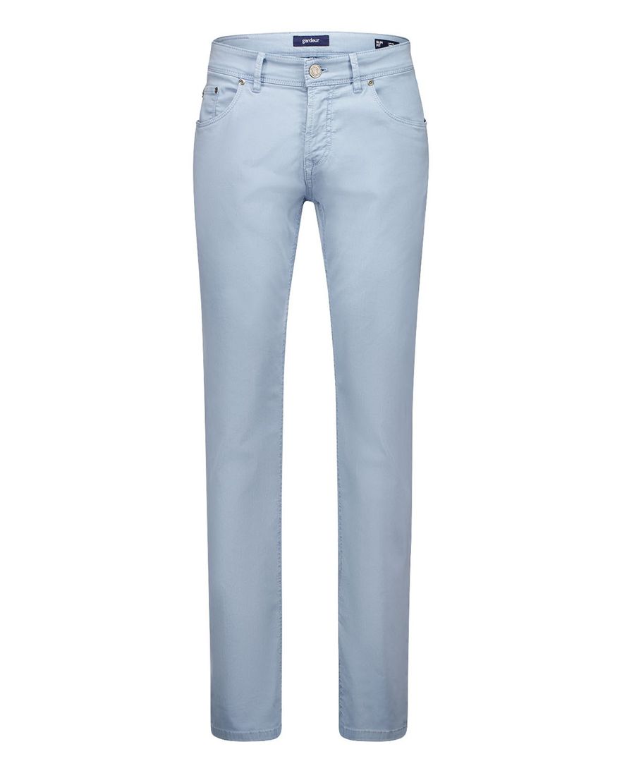 Gardeur lichtblauwe pantalon katoen slim fit