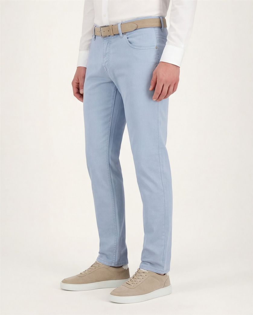 Gardeur lichtbluawe 5-pocket katoen slim fit