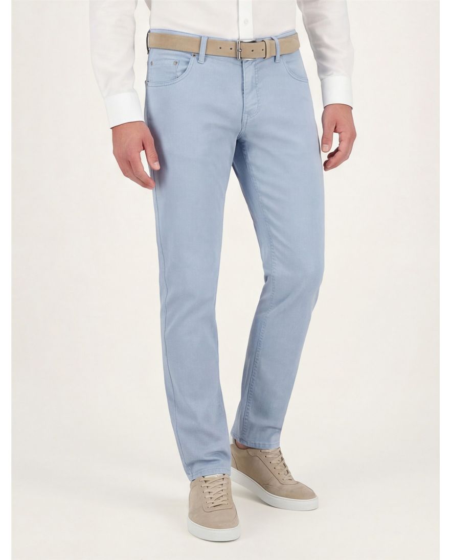 Gardeur lichtblauwe pantalon katoen slim fit