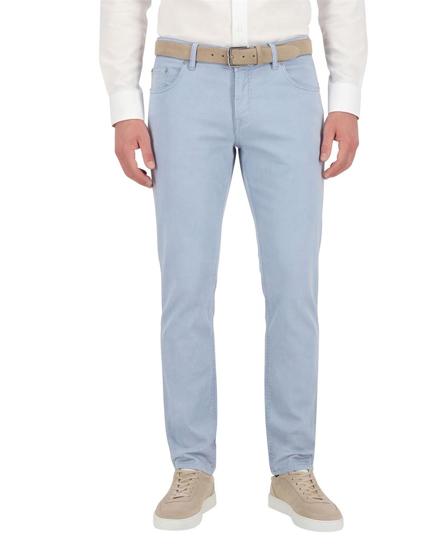 Gardeur lichtblauwe pantalon katoen slim fit