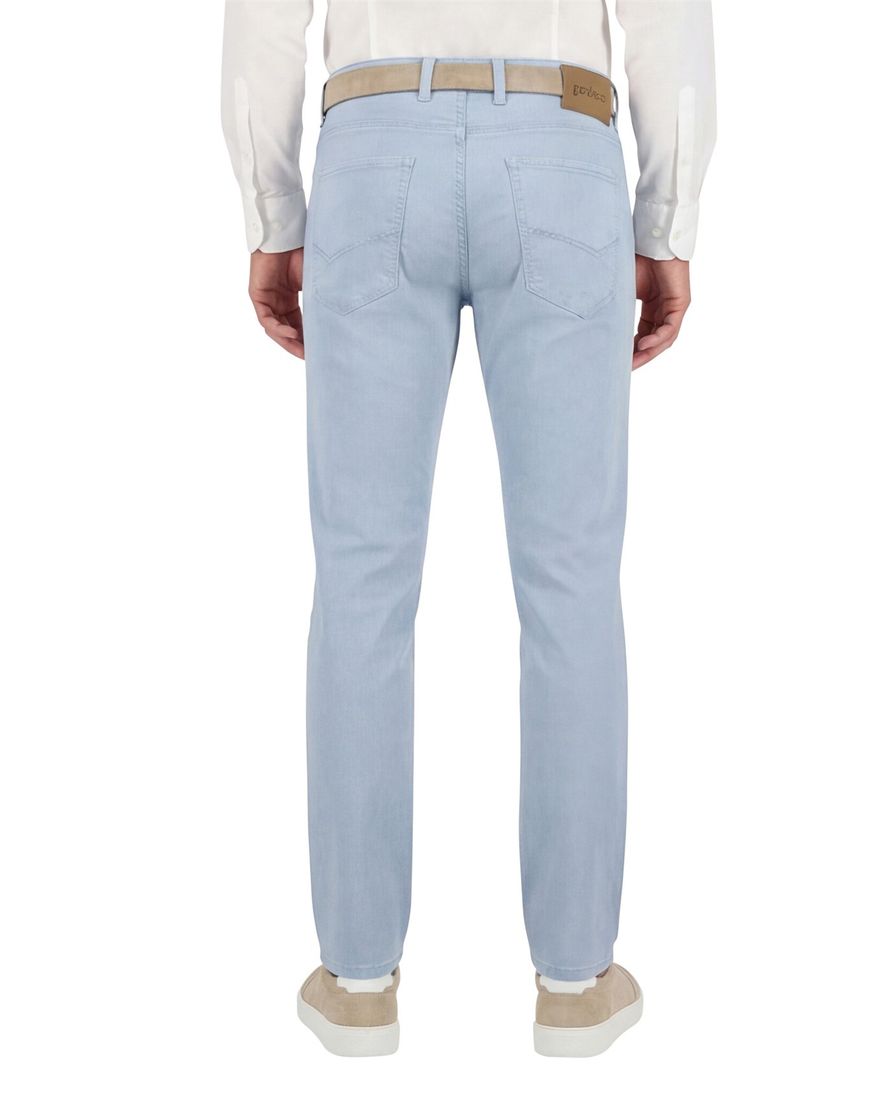 Gardeur lichtblauwe pantalon katoen slim fit