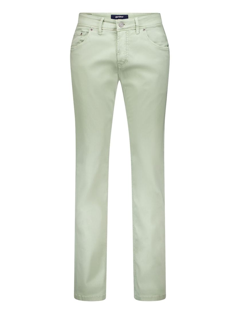 katoenen Gardeur pantalon groen effen
