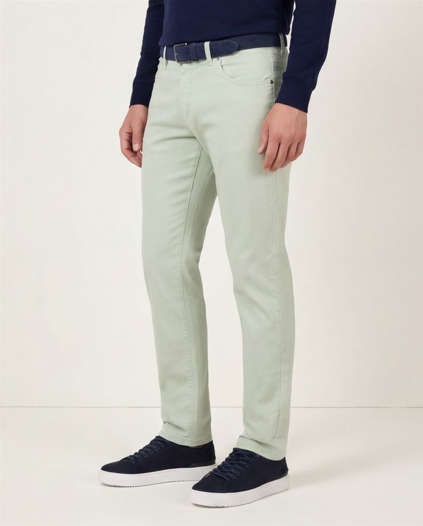katoenen Gardeur pantalon groen effen