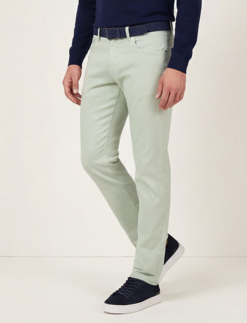 katoenen Gardeur pantalon groen effen