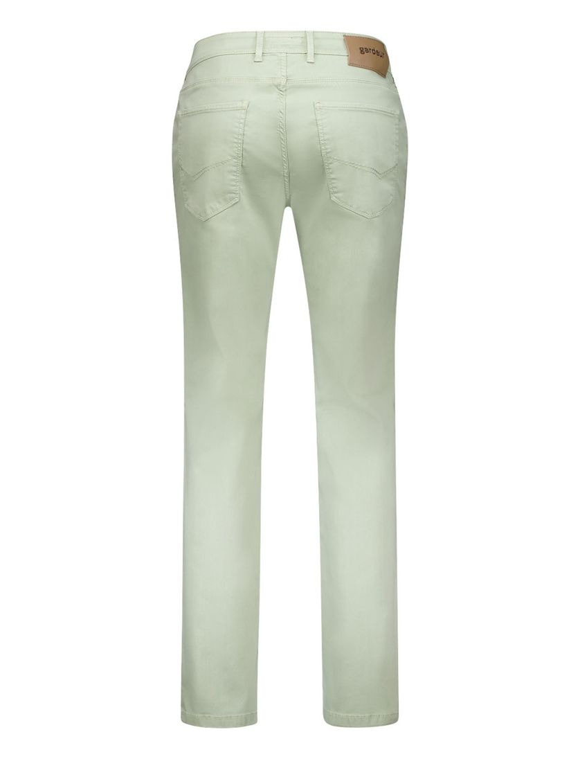 katoenen Gardeur pantalon groen effen
