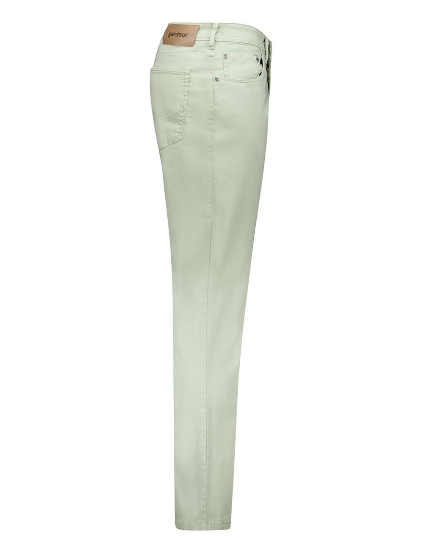 katoenen Gardeur pantalon groen effen