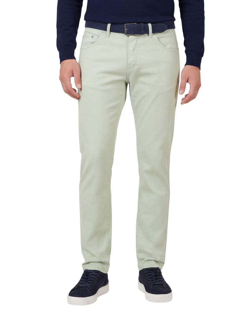 katoenen Gardeur pantalon groen effen