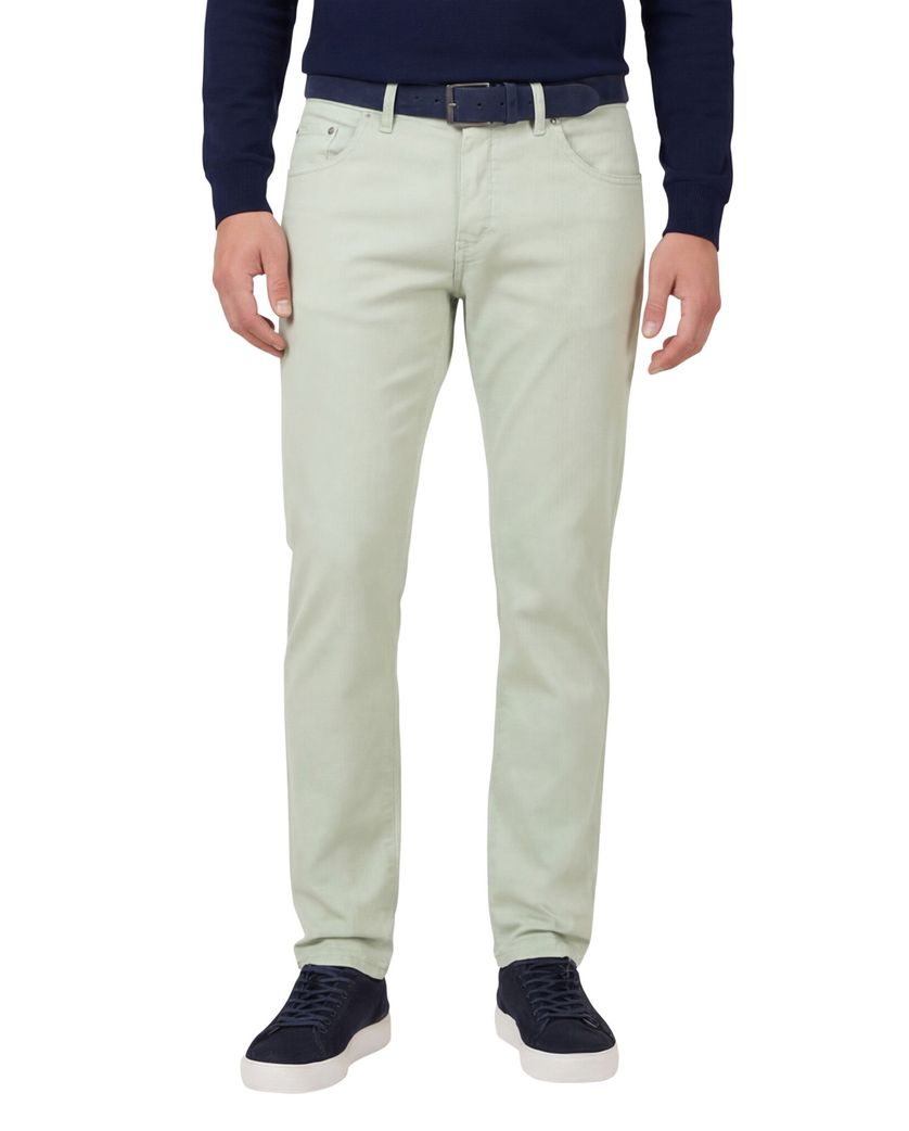 katoenen Gardeur pantalon groen effen